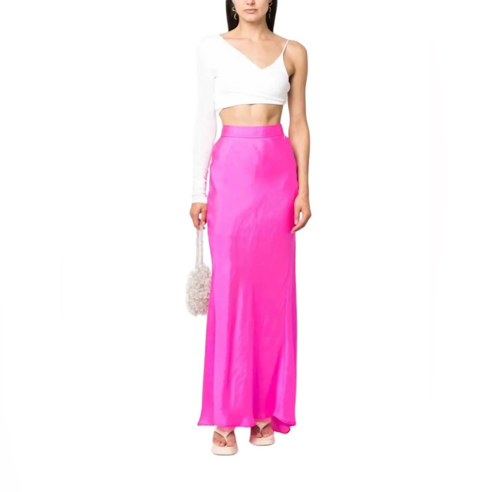 Bright Pink Maxi Skirt - Women's Sleek Silhouette